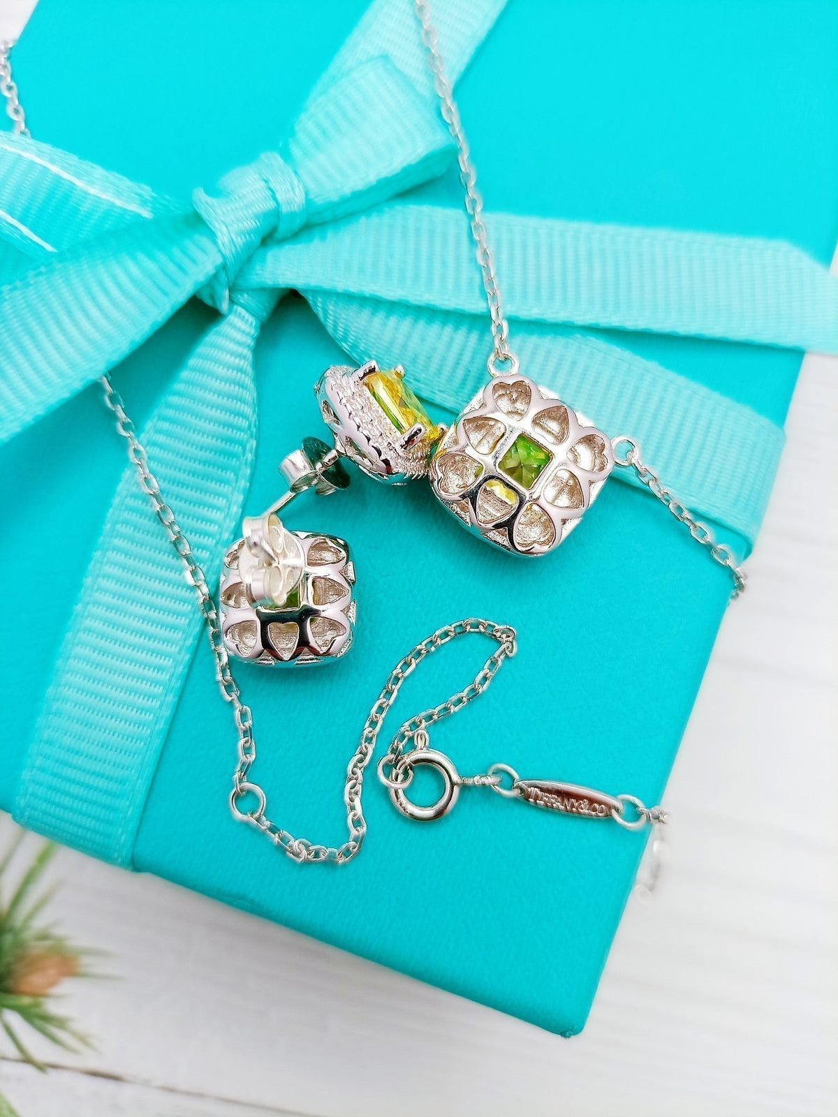 [Rose Tomorrow]SPARKLERS CITRINE GEMSTONE PENDANT NECKLACE STERLING SILVER