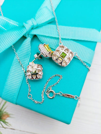 [Rose Tomorrow]SPARKLERS CITRINE GEMSTONE PENDANT NECKLACE STERLING SILVER