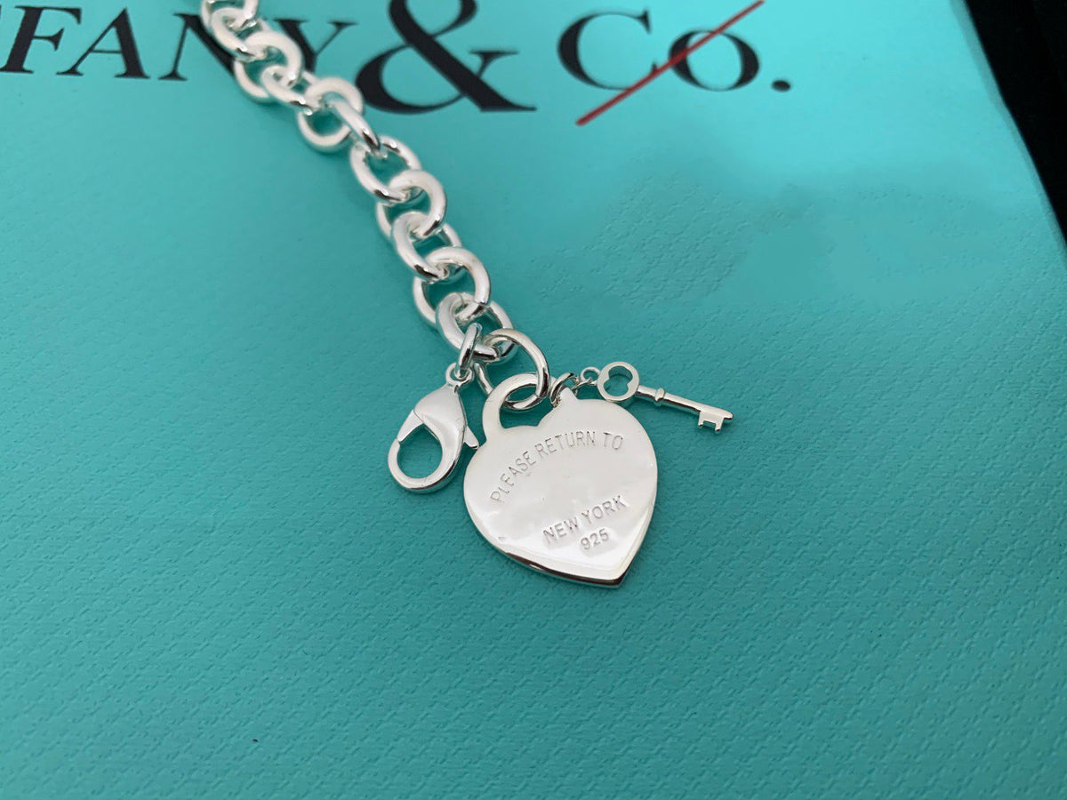 [Rose Tomorrow]KEY HEART CARD CHUNKY INTERLOCKING BRACELET LENGTH