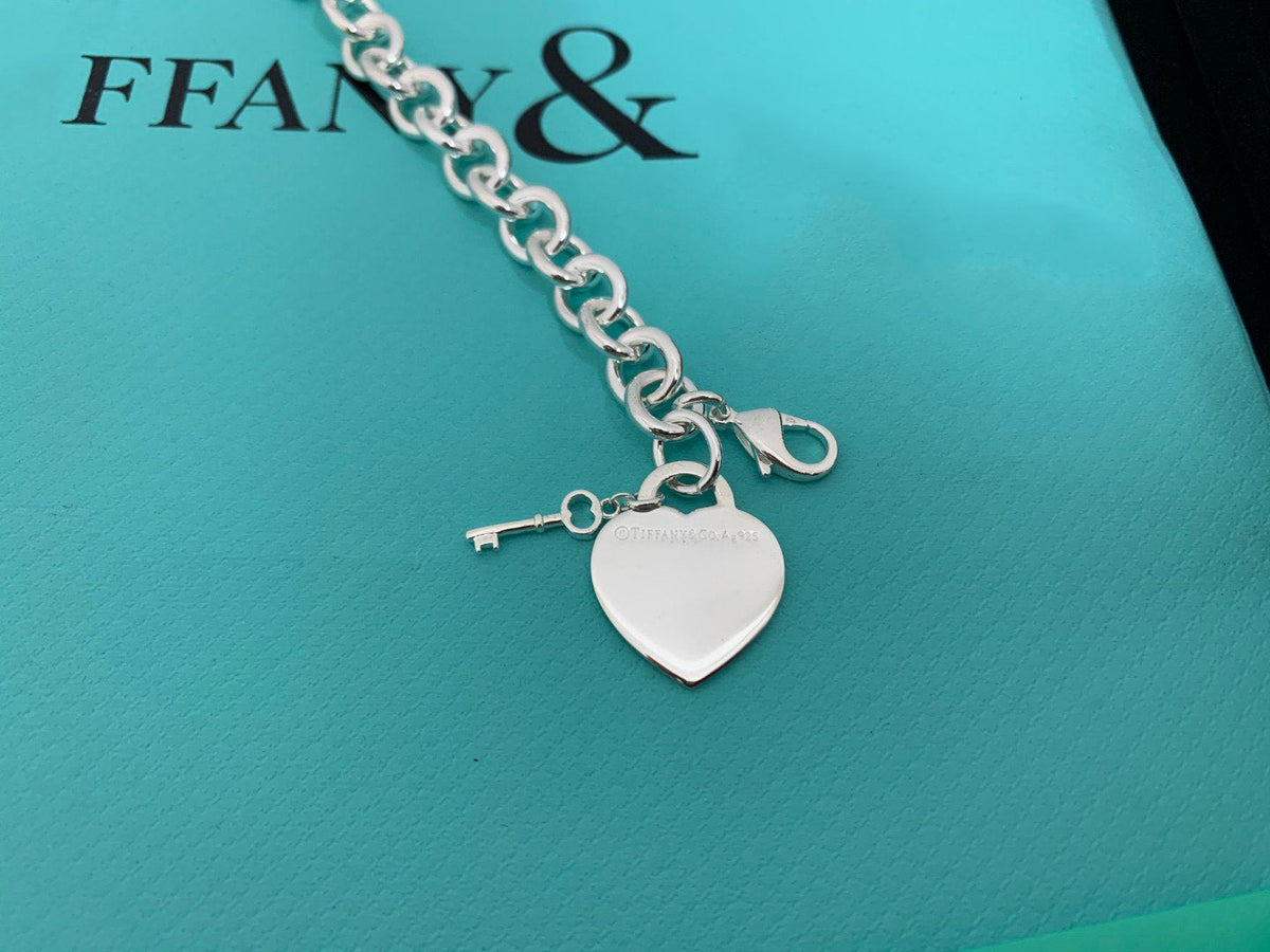 [Rose Tomorrow]KEY HEART CARD CHUNKY INTERLOCKING BRACELET LENGTH