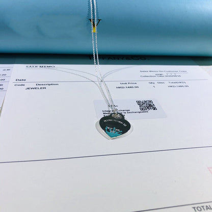 [Rose Tomorrow]COLOUR HEART SPLASH TAG NECKLACE