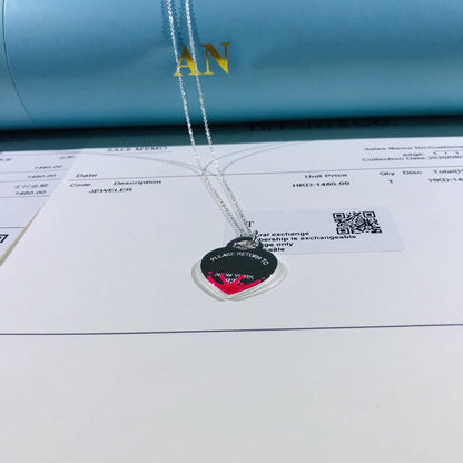 [Rose Tomorrow]COLOUR HEART SPLASH TAG NECKLACE