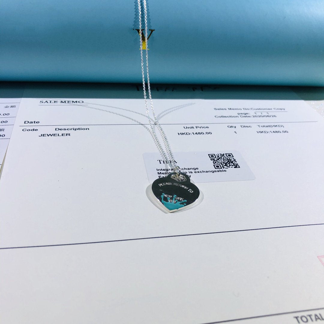 [Rose Tomorrow]COLOUR HEART SPLASH TAG NECKLACE