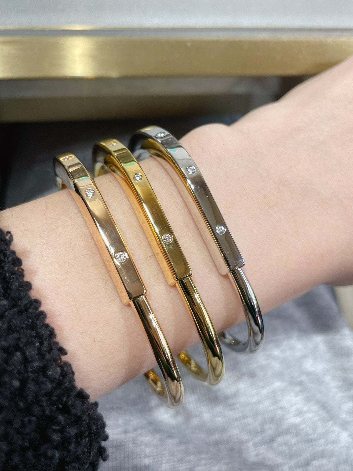 [Rose Tomorrow]LOCK BRACELET 8 DIAMOND