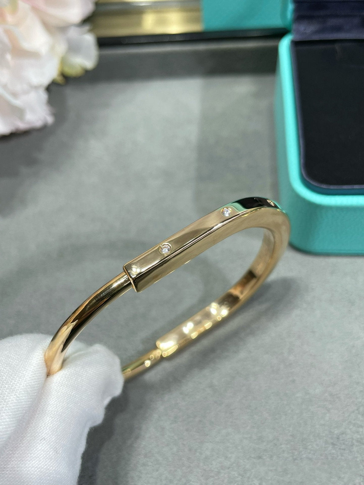 [Rose Tomorrow]LOCK BRACELET 8 DIAMOND