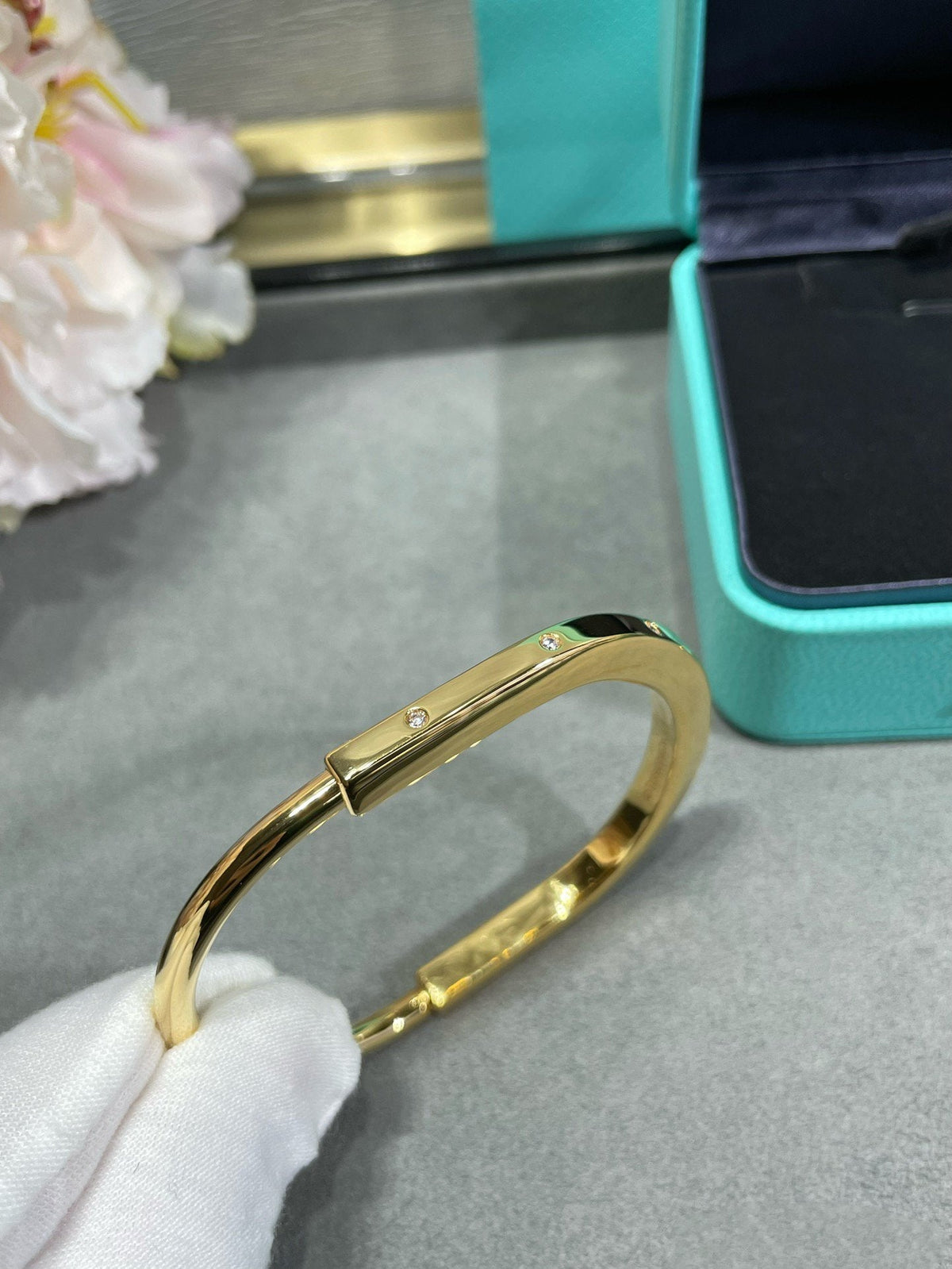 [Rose Tomorrow]LOCK BRACELET 8 DIAMOND