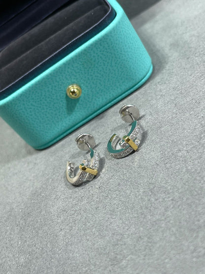 [Rose Tomorrow]EDGE DIAMOND PINK GOLD EARRINGS