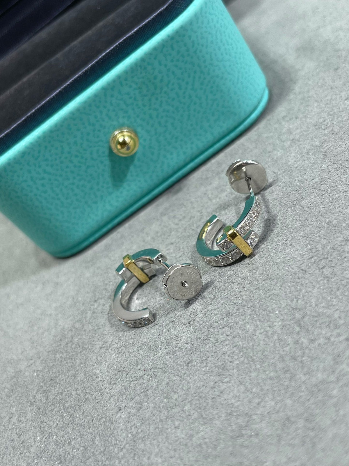 [Rose Tomorrow]EDGE DIAMOND PINK GOLD EARRINGS