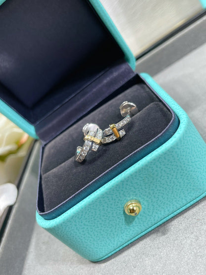 [Rose Tomorrow]EDGE DIAMOND PINK GOLD EARRINGS