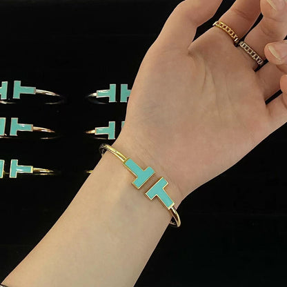 [Rose Tomorrow]T WIDE TURQUOISE OPEN BRACELET