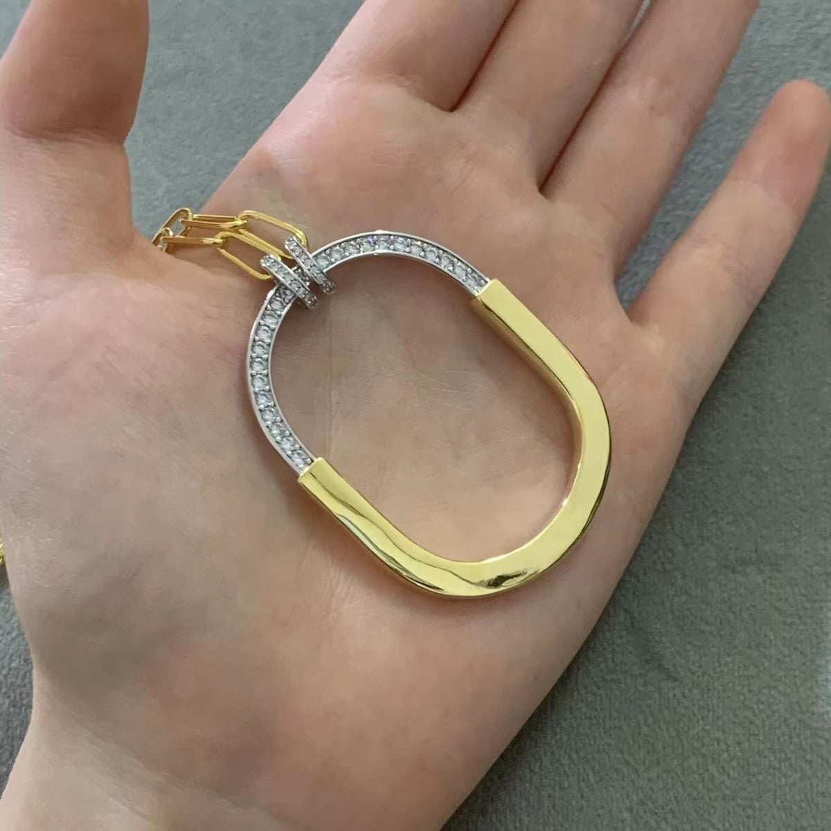 [Rose Tomorrow]LOCK DIAMOND NECKLACE