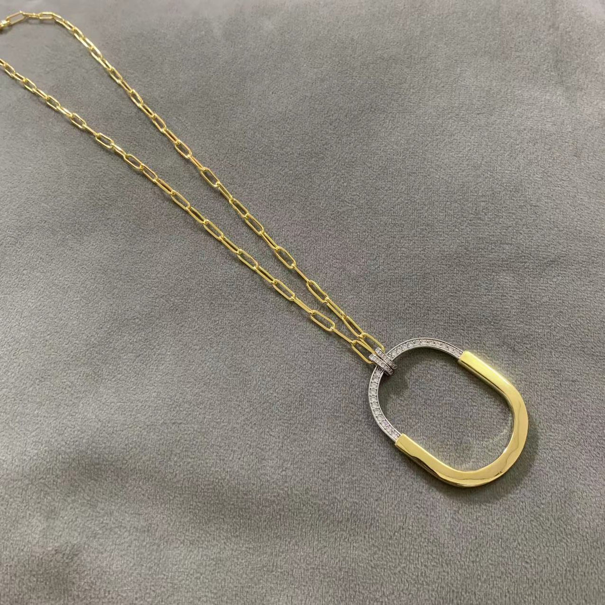 [Rose Tomorrow]LOCK DIAMOND NECKLACE