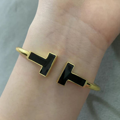 [Rose Tomorrow]T WIDE ONYX OPEN BRACELET