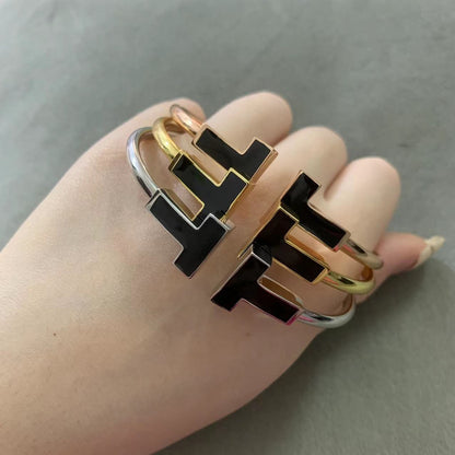[Rose Tomorrow]T WIDE ONYX OPEN BRACELET