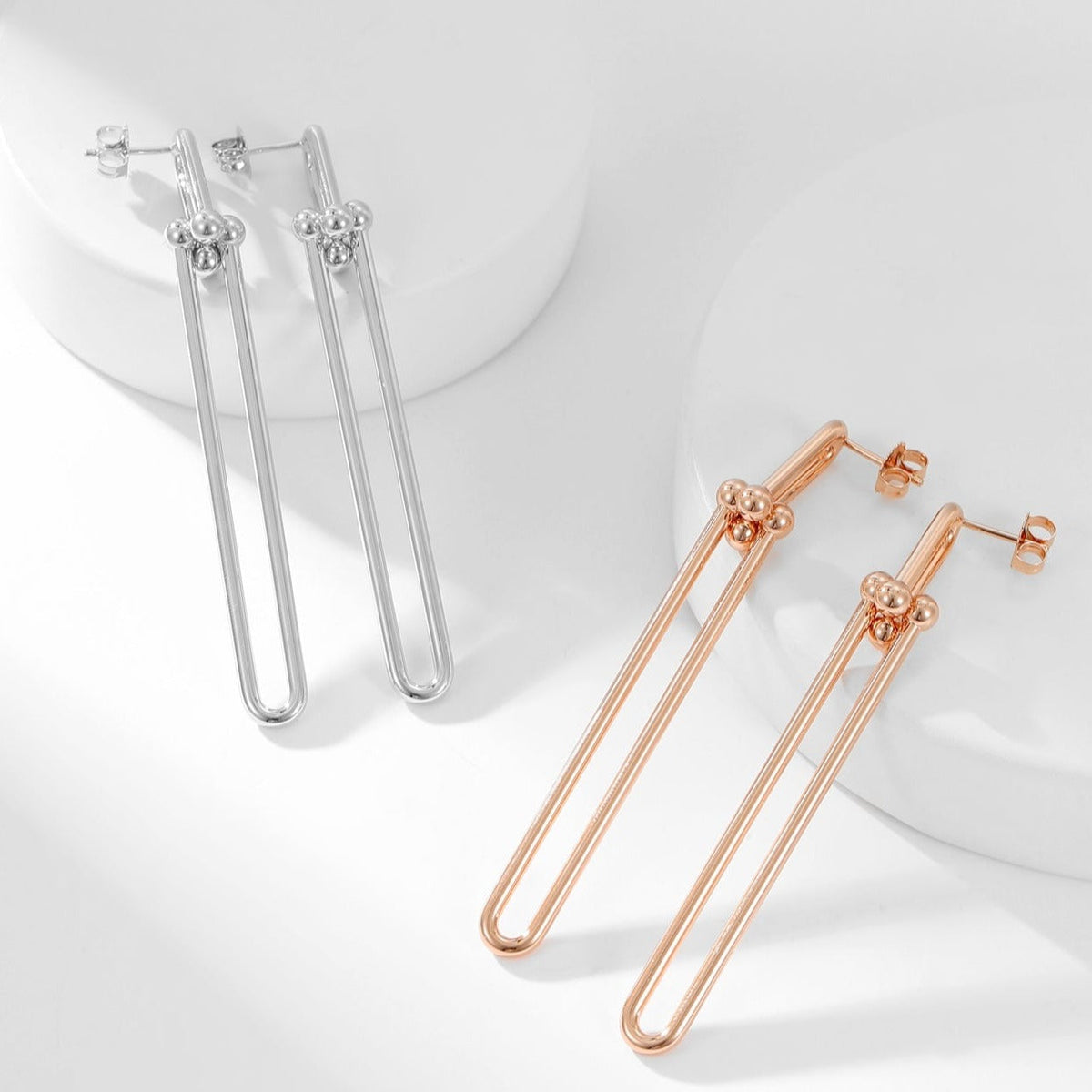 [Rose Tomorrow]HARDWEAR LONG DROP EARRINGS