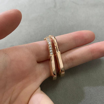 [Rose Tomorrow]LOCK MEDIUM DIAMNOND EARRINGS
