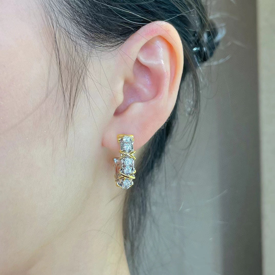 [Rose Tomorrow]SCHLUMBERGER GOLD DIAMOND EARRINGS