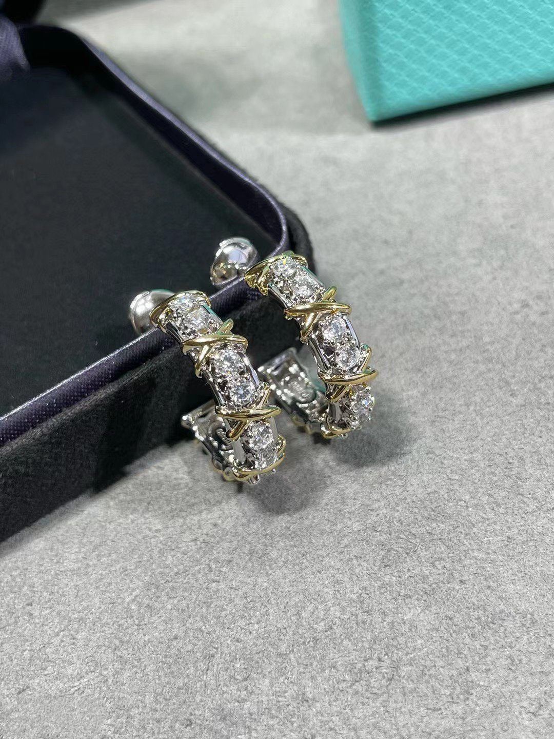 [Rose Tomorrow]SCHLUMBERGER GOLD DIAMOND EARRINGS