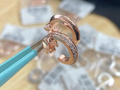 [Rose Tomorrow]T1 HOOP DIAMOND EARRINGS