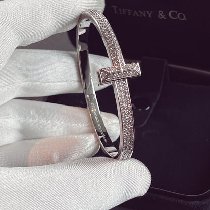 [Rose Tomorrow]T1 WIDE HINGED BANGLE DIAMOND PAVED BRACELET