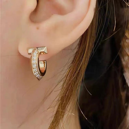 [Rose Tomorrow]T1 HOOP DIAMOND EARRINGS