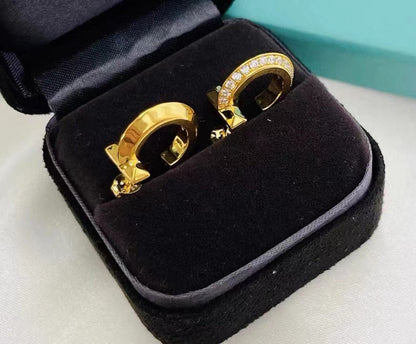 [Rose Tomorrow]T1 HOOP DIAMOND EARRINGS