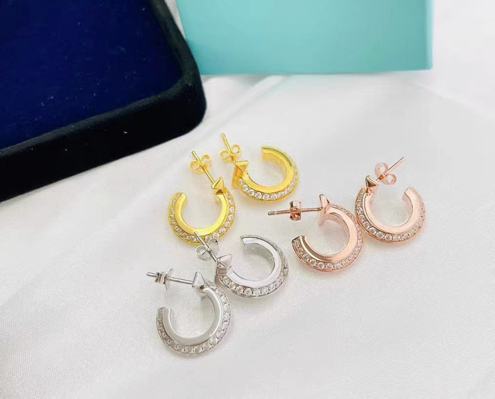 [Rose Tomorrow]T1 HOOP DIAMOND EARRINGS