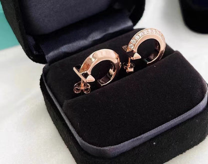 [Rose Tomorrow]T1 HOOP DIAMOND EARRINGS