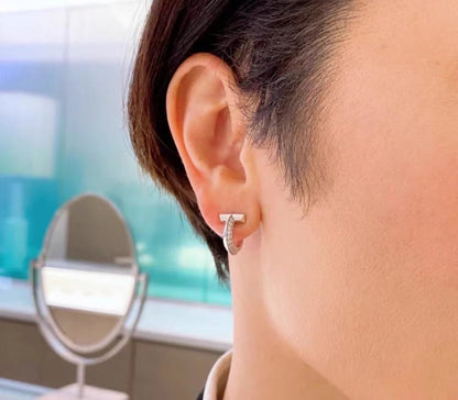 [Rose Tomorrow]T1 HOOP DIAMOND EARRINGS