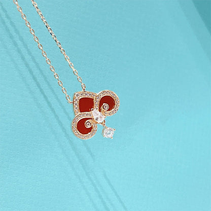 [Rose Tomorrow]FLEUR DE LIS PINK GOLD DIAMOND NECKLACE