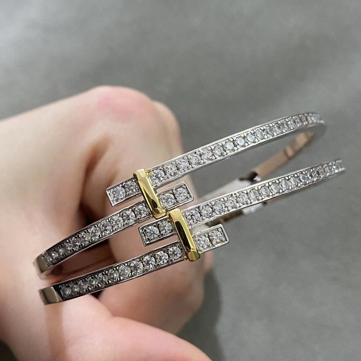 [Rose Tomorrow]EDGE DIAMOND GOLD SILVER BRACELET