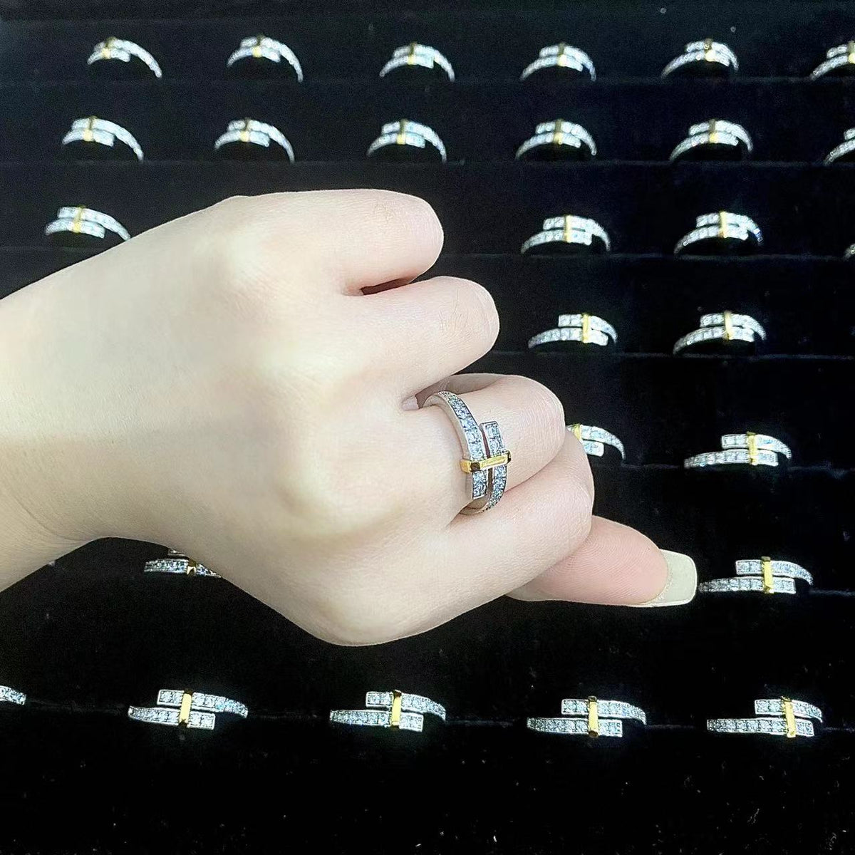 [Rose Tomorrow]EDGE GOLD SILVER DIAMOND RING