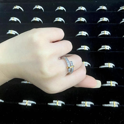 [Rose Tomorrow]EDGE GOLD SILVER DIAMOND RING