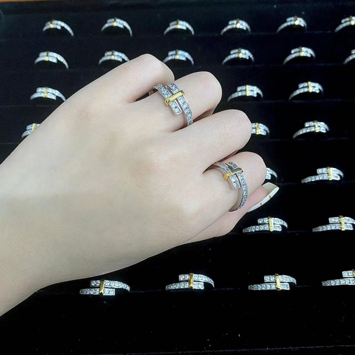 [Rose Tomorrow]EDGE GOLD SILVER DIAMOND RING