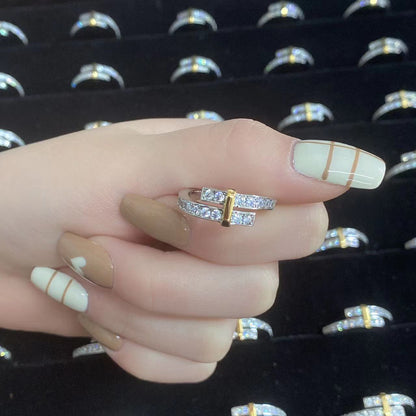 [Rose Tomorrow]EDGE GOLD SILVER DIAMOND RING