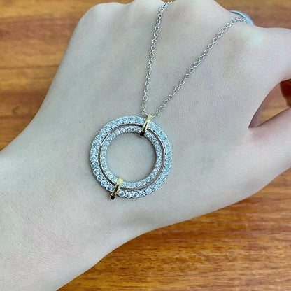 [Rose Tomorrow]EDGE DIAMOND GOLD SILVER NECKLACE