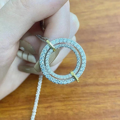 [Rose Tomorrow]EDGE DIAMOND GOLD SILVER NECKLACE