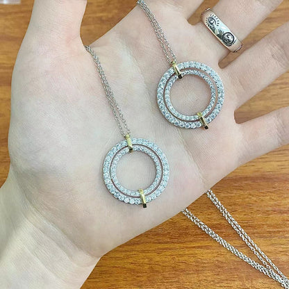 [Rose Tomorrow]EDGE DIAMOND GOLD SILVER NECKLACE