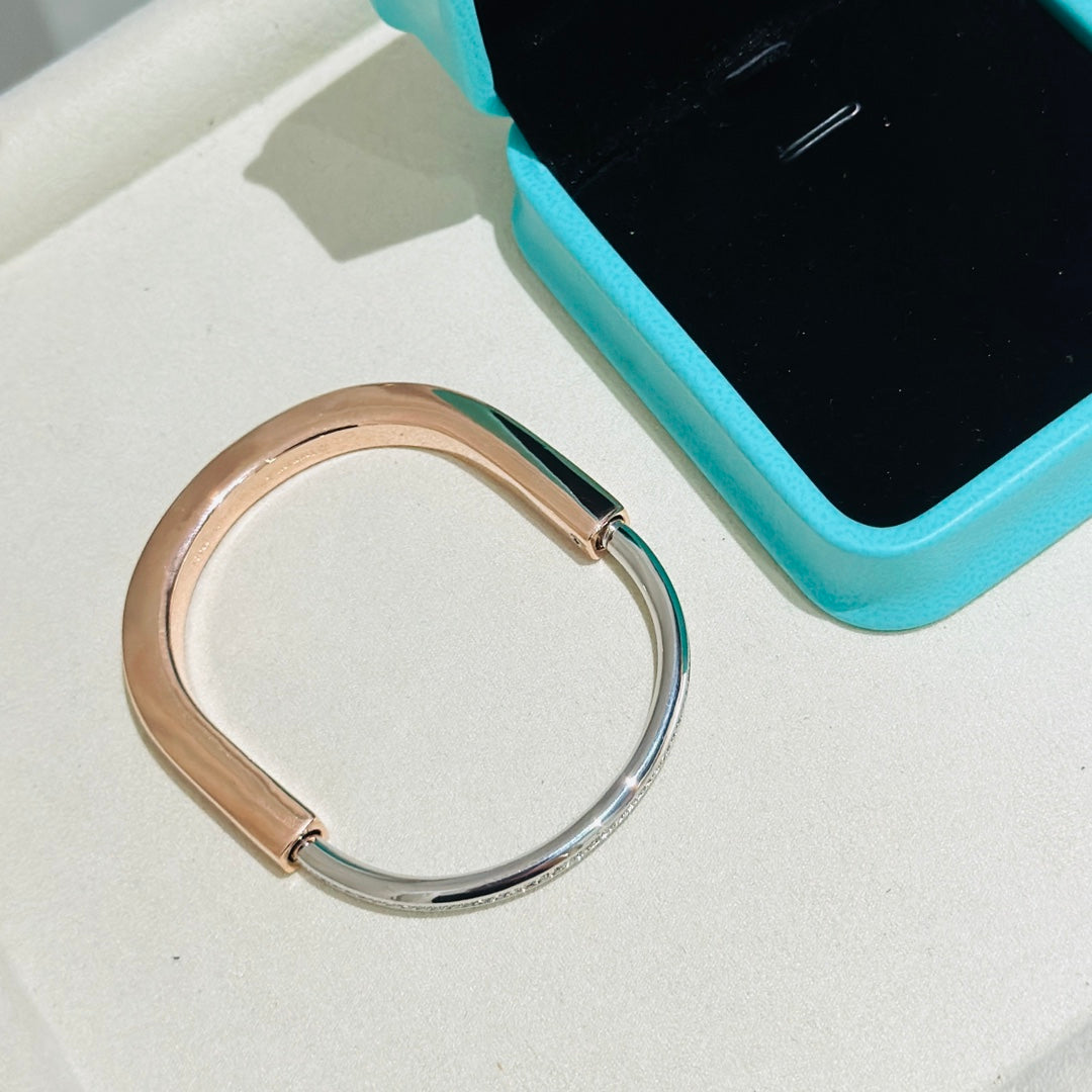 [Rose Tomorrow]LOCK PINK GOLD SILVER DIAMOND BRACELET