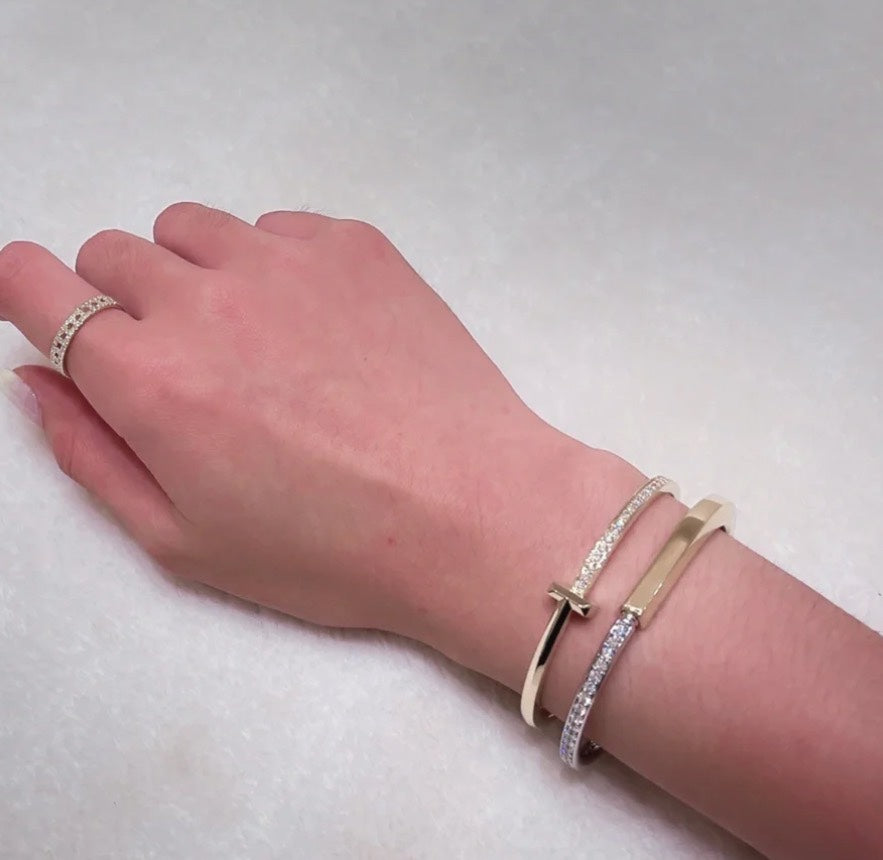 [Rose Tomorrow]LOCK PINK GOLD SILVER DIAMOND BRACELET