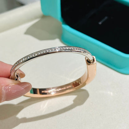[Rose Tomorrow]LOCK PINK GOLD SILVER DIAMOND BRACELET