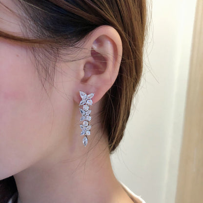 [Rose Tomorrow]VICTORIA SILVER DIAMOND DROP EARRINGS