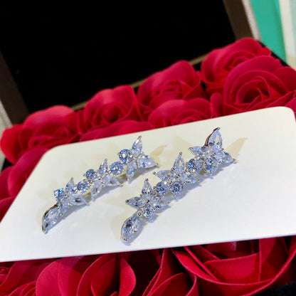 [Rose Tomorrow]VICTORIA SILVER DIAMOND DROP EARRINGS
