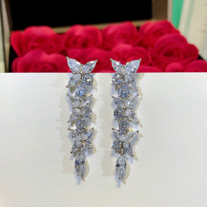 [Rose Tomorrow]VICTORIA SILVER DIAMOND DROP EARRINGS