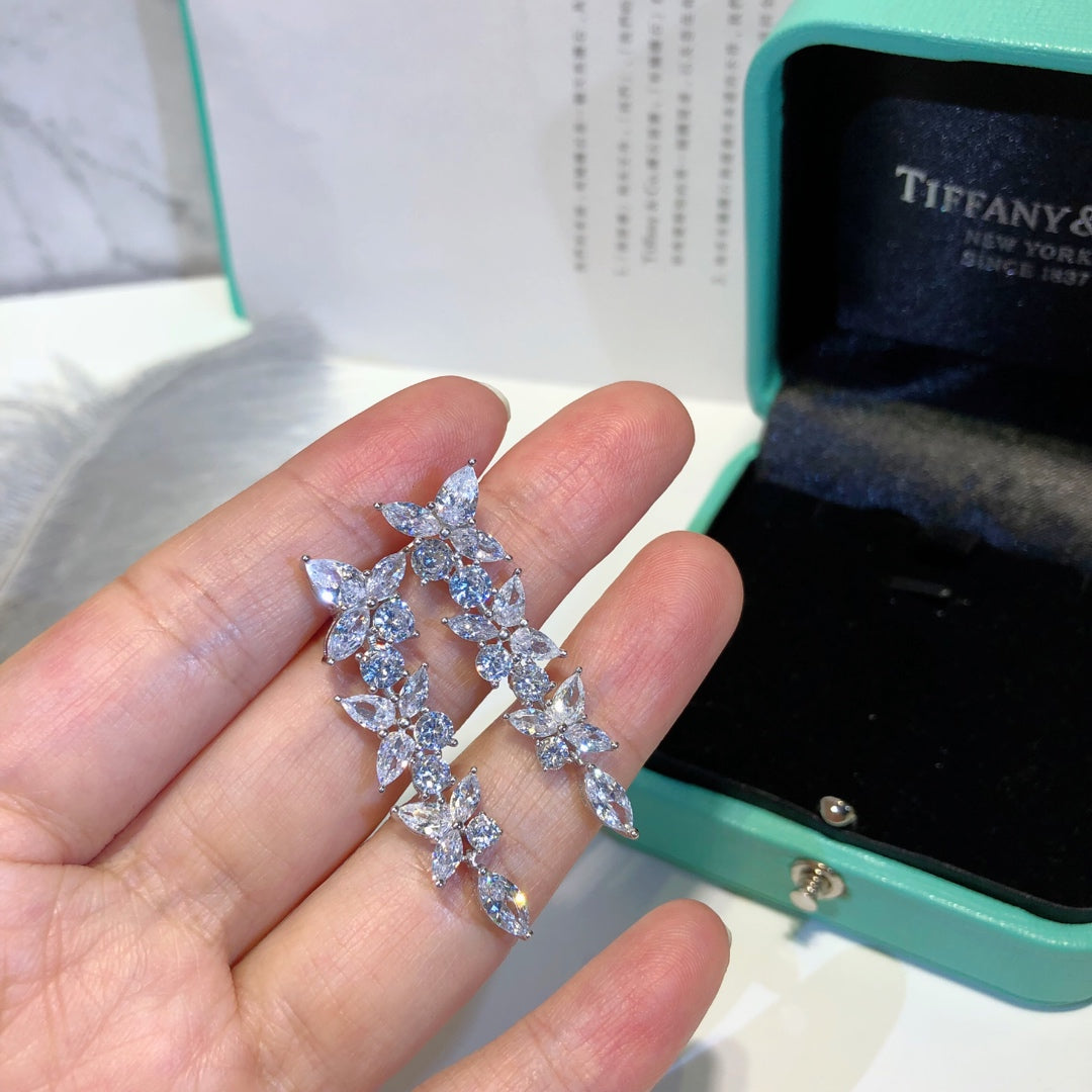 [Rose Tomorrow]VICTORIA SILVER DIAMOND DROP EARRINGS