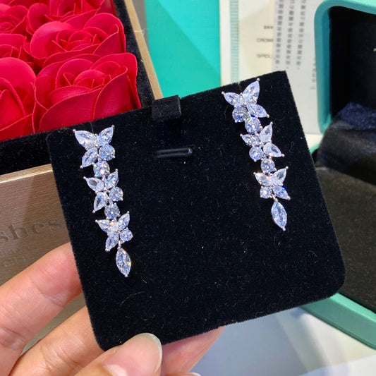 [Rose Tomorrow]VICTORIA SILVER DIAMOND DROP EARRINGS