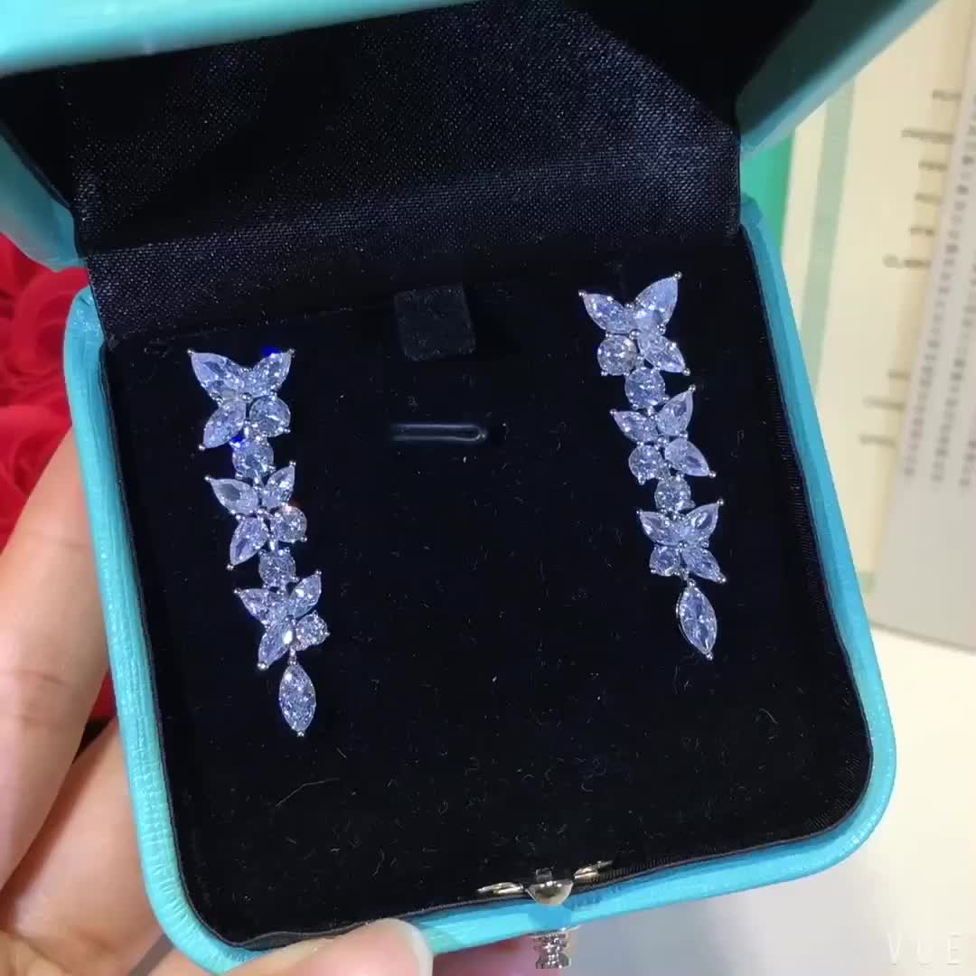 [Rose Tomorrow]VICTORIA SILVER DIAMOND DROP EARRINGS