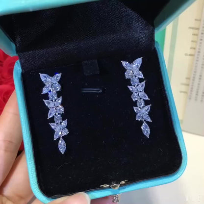 [Rose Tomorrow]VICTORIA SILVER DIAMOND DROP EARRINGS