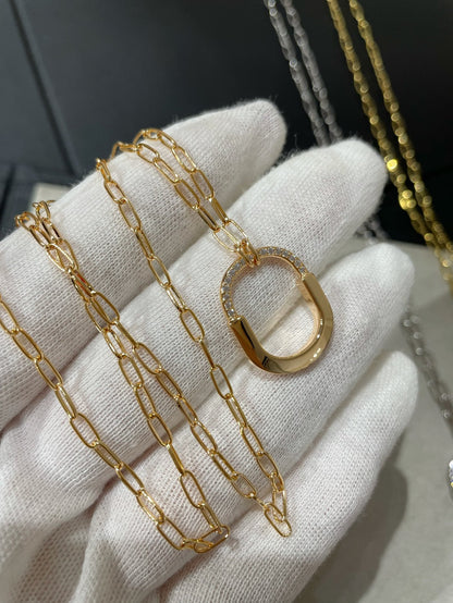 [Rose Tomorrow]LOCK MEDIUM PENDANT DIAMOND NECKLACE