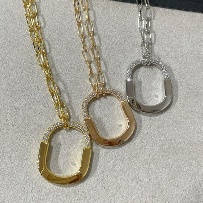 [Rose Tomorrow]LOCK MEDIUM PENDANT DIAMOND NECKLACE